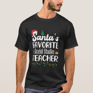 Santas Lieblingslehrer für Sozialkunde Weihnachten T-Shirt