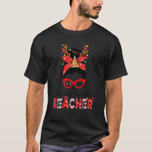 Santa's Lieblingslehrer Unordentliche Bun-Schlafan T-Shirt