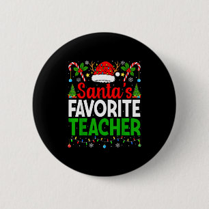 Santas Lieblingslehrer Weihnachten Lustiges Weihna Button
