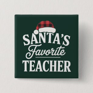 Santa's Lieblingslehrer Weihnachten unterrichtet S Button