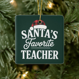 Santa's Lieblingslehrer Weihnachten unterrichtet S Keramikornament