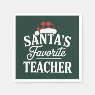 Santa's Lieblingslehrer Weihnachten unterrichtet S Serviette