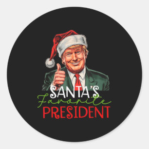 Santas Lieblingspräsident Lustiger Santa Trump 202 Runder Aufkleber