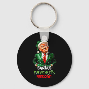 Santas Lieblingspräsident Lustiger Santa Trump 202 Schlüsselanhänger