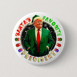 Santas Lieblingspräsident lustiger Trump Weihnacht Button