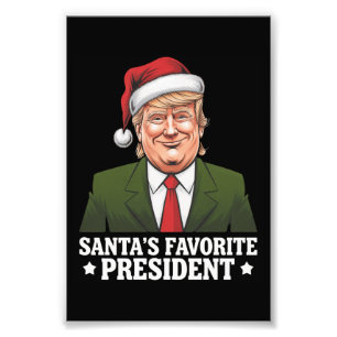 Santas Lieblingspräsident lustiger Trump Weihnacht Fotodruck