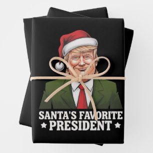 Santas Lieblingspräsident lustiger Trump Weihnacht Geschenkpapier Set