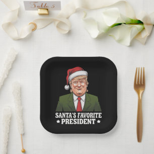 Santas Lieblingspräsident lustiger Trump Weihnacht Pappteller