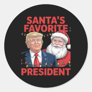 Santas Lieblingspräsident Santa Trump Tanz Chris Runder Aufkleber
