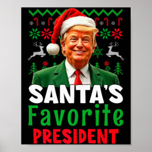 Santas Lieblingspräsident Santa Trump Xmas Weihnac Poster