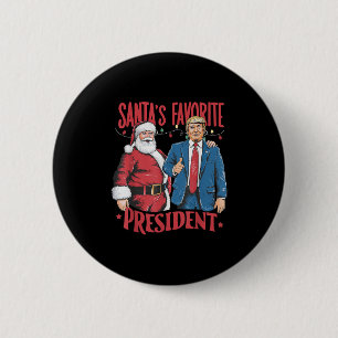Santas Lieblingspräsident Trump Weihnachts-Pyjama Button