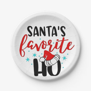 Santas Lieblingswitz Weihnachten Xmas Pappteller