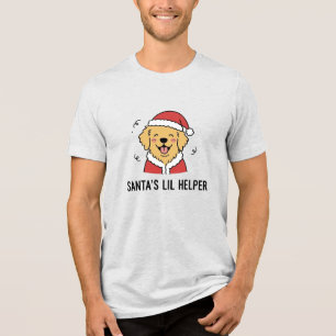 Santa's Lil Helper Golden Retriever Weihnachtshund Tri-Blend Shirt