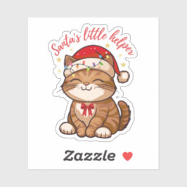 Santa's Little Helper Cat Sticker