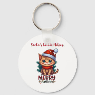Santa's Little Helper- Süße Katze Frohe Weihnachte Schlüsselanhänger