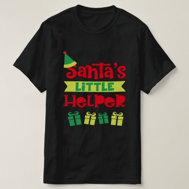 Santas Little Helper Weihnachtsgeschenk Ideen T-Shirt (Design vorne)