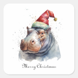 Santa's Little Hippo, Brauch Quadratischer Aufkleber