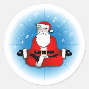 Santas Meditation Runder Aufkleber