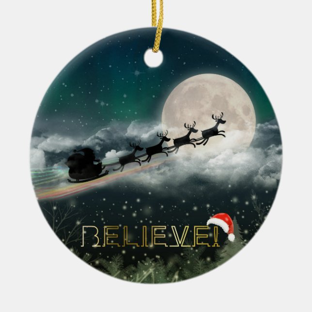 Santa's Midnight Ride Christmas Ornament (Vorne)