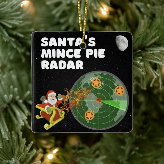 Santa's Mince Pie Radar Keramikornament (Baum)