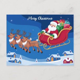Santas nächtlicher Schlittenritt zu Weihnachten 