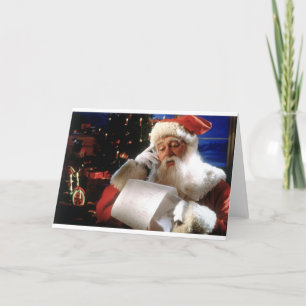 Santas Naughty and Nice List Feiertagskarte