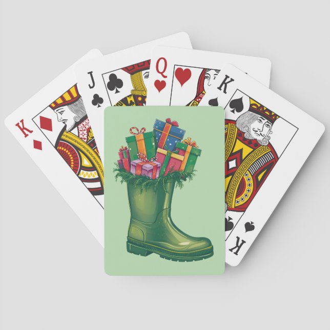 Santas neue Stiefel Spielkarten (Rückseite)