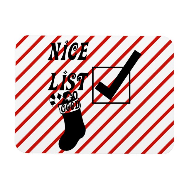 Santas Nice list Christmas Strumpf art Magnet (Horizontal)
