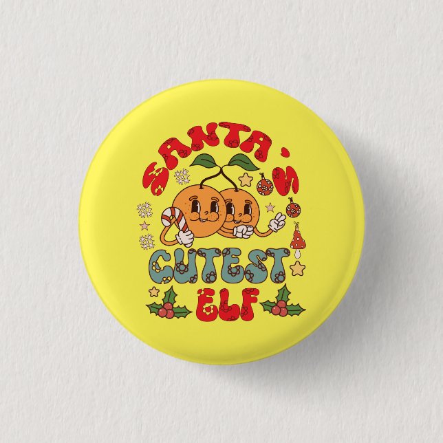 Santa's Niedlicher Elf Sublimation-80881 Button (Vorderseite)