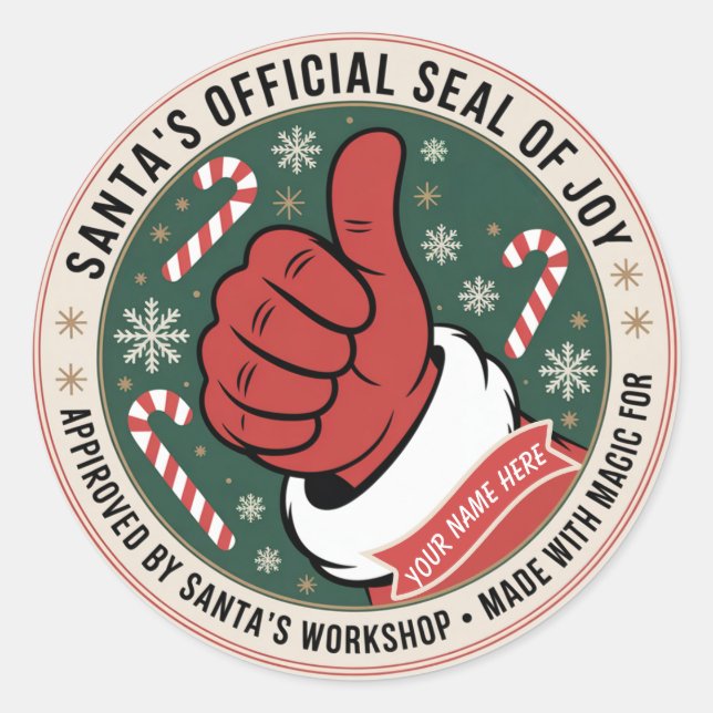 Santa's offizieller Freude-Sticker Runder Aufkleber (Vorderseite)