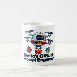 Santas offizieller Prompt-Ingenieur-Flugroboter Kaffeetasse