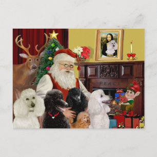 Santa's Poodles (St+T) Feiertagspostkarte