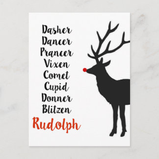 Santa's Reindeer | Postcard Feiertagspostkarte