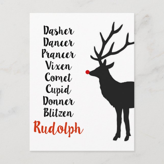 Santa's Reindeer | Postcard Feiertagspostkarte (Vorderseite)