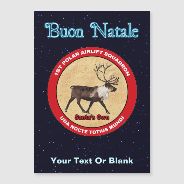 Santa's Rentier Squadron - Buon Natale Magnetkarte (Vorderseite)