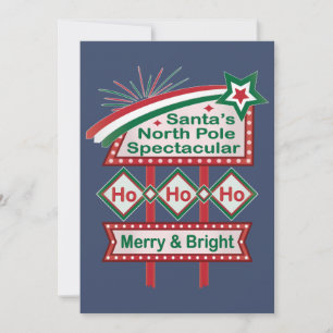 Santa's Retro Marquee - Ho Ho Ho Merry & Bright Einladung