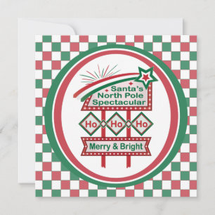 Santa's Retro Marquee - Ho Ho Ho Merry & Bright Karte
