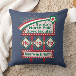 Santa's Retro Marquee - Ho Ho Ho Merry & Bright Kissen