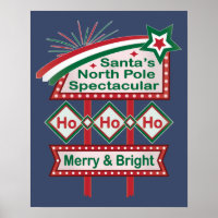 Santa's Retro Marquee - Ho Ho Ho Merry & Bright