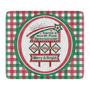 Santa's Retro Marquee - Ho Ho Ho Merry & Bright Schneidebrett