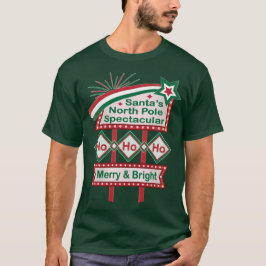 Santa's Retro Marquee - Ho Ho Ho Merry & Bright T-Shirt