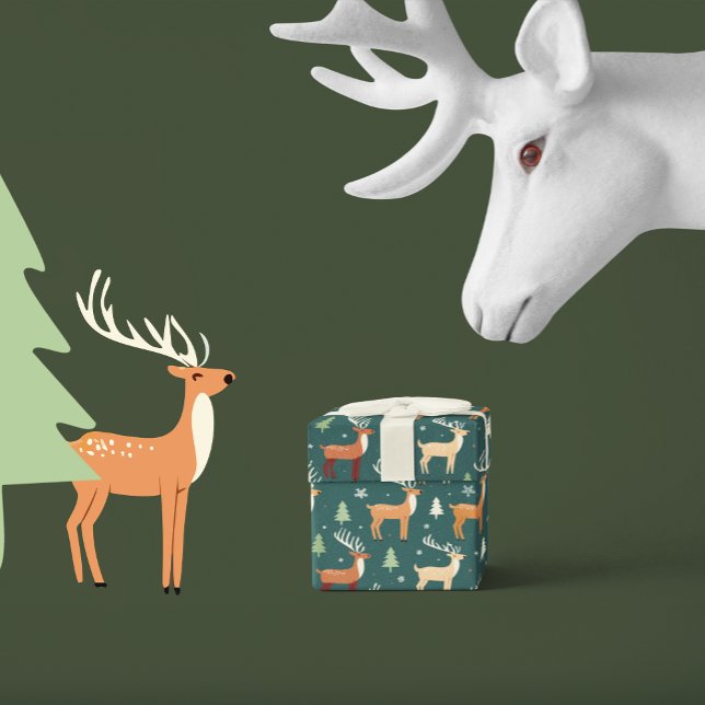 Santa's Retro Rentier Geschenkpapier Set (Von Creator hochgeladen)