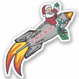 Santa's Rocket Ship Aufkleber