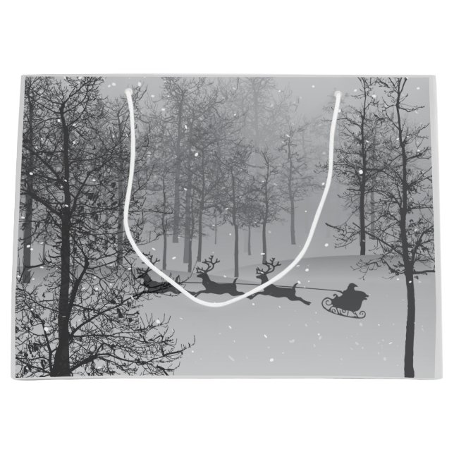 Santa's Schlittenfahrt auf einem Große Geschenktüte (Vorderseite)