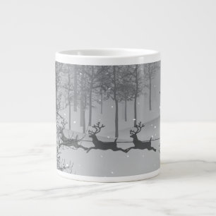 Santa's Schlittenfahrt in einem Winterwunderland a Jumbo-Tasse