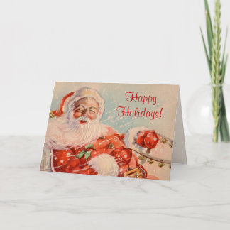 Santas Schlittenfahrt Weihnachtsgrußkarte Feiertagskarte