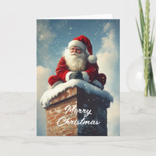 Santas Schornsteinpause: Ein winterliches Lächeln Karte