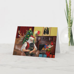 SantAs schwarzer Mops Feiertagskarte