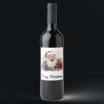 🍷 "Santa's Sip" Festive Wine Bottle 🍷 Weinetikett<br><div class="desc">🎨 Artistic Touch: Adorned with a beautifully illustrated Santa, this wine bottle captures the essence of holiday spirit in every detail. 🥂 Toast to the Holidays: Elevate your Christmas dinner or festive gathering with a bottle that's not just filled with exquisite wine, but also brimming with holiday cheer. 💌 Personalized...</div>