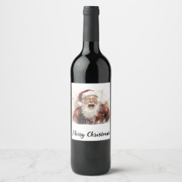 🍷 "Santa's Sip" Festive Wine Bottle 🍷 Weinetikett